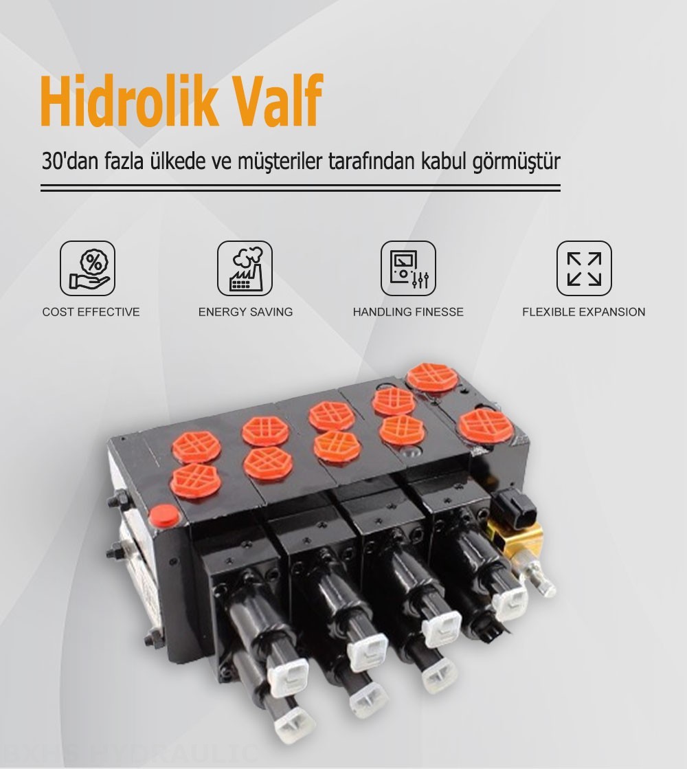 HSDVG32 Elektrikli orantılı ve Manuel 5 Makara Oransal Kontrol Valfi